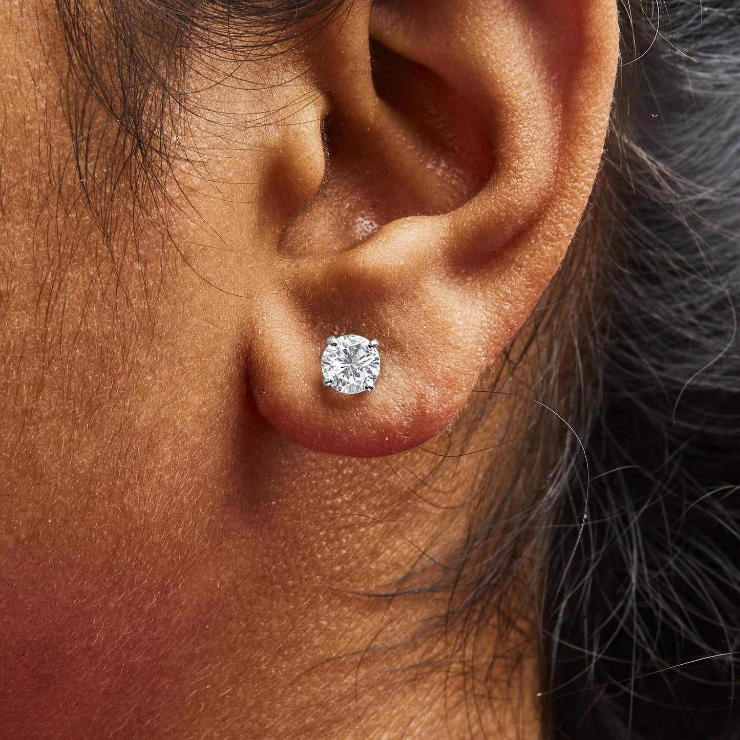 IGI Certified 14K White Gold 1 1/2 Cttw Round Diamond Solitaire Stud Earrings with Screwbacks (G-H Color, I1-I2 Clarity)-4
