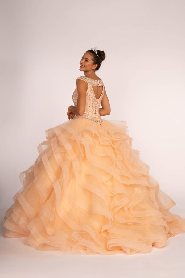 Jewel Embellished Bodice Tulle Quinceanera Dress-7