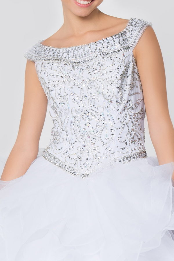 Jewel Embellished Bodice Tulle Quinceanera Dress-3
