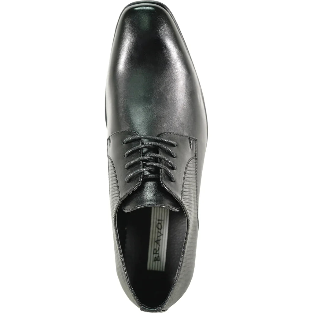 BRAVO Men Dress Shoe KING-7 Oxford Shoe BLACK - Medium and Wide Width-5