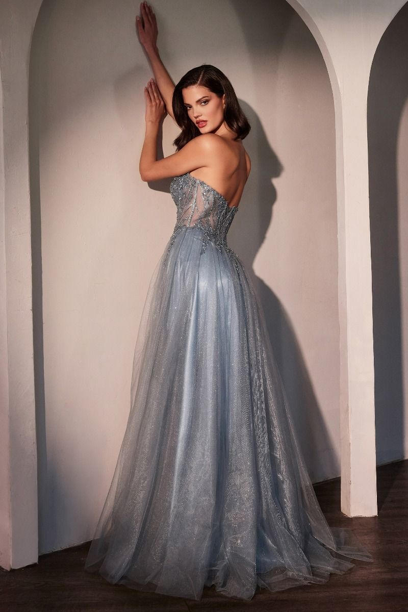 Strapless Layered Tulle A-Line Dress-4