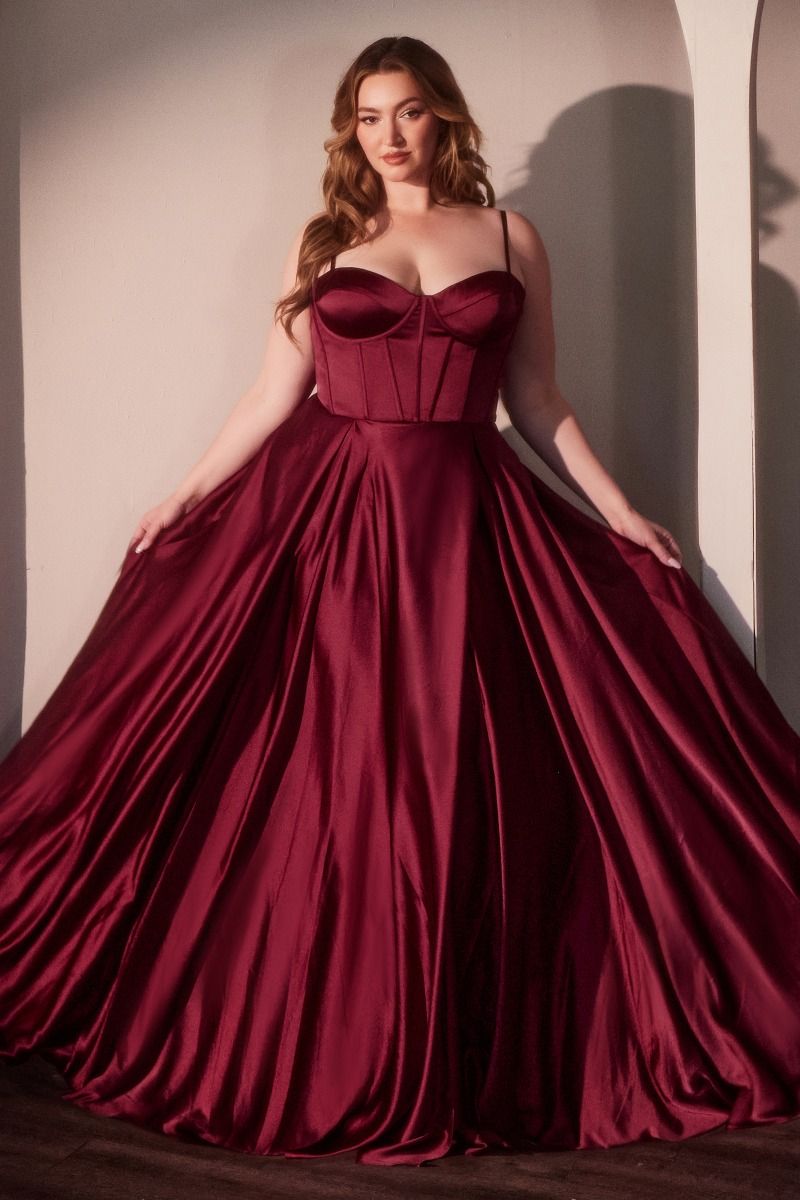 A-Line Satin Bustier Dress-1