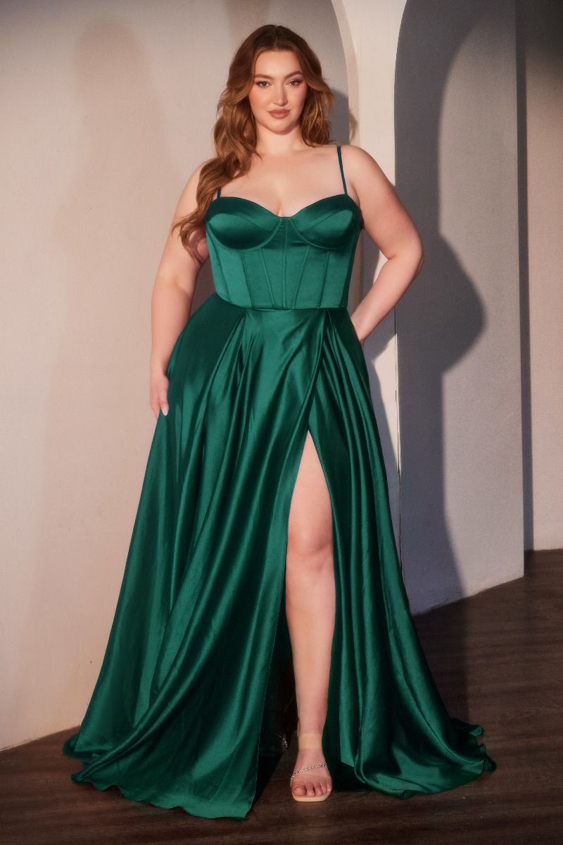 A-Line Satin Bustier Dress-3
