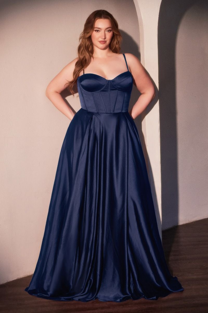 A-Line Satin Bustier Dress-4
