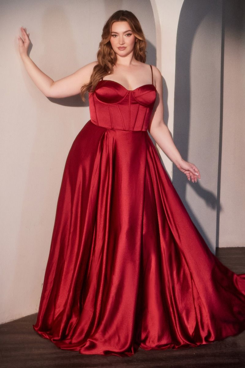 A-Line Satin Bustier Dress-5