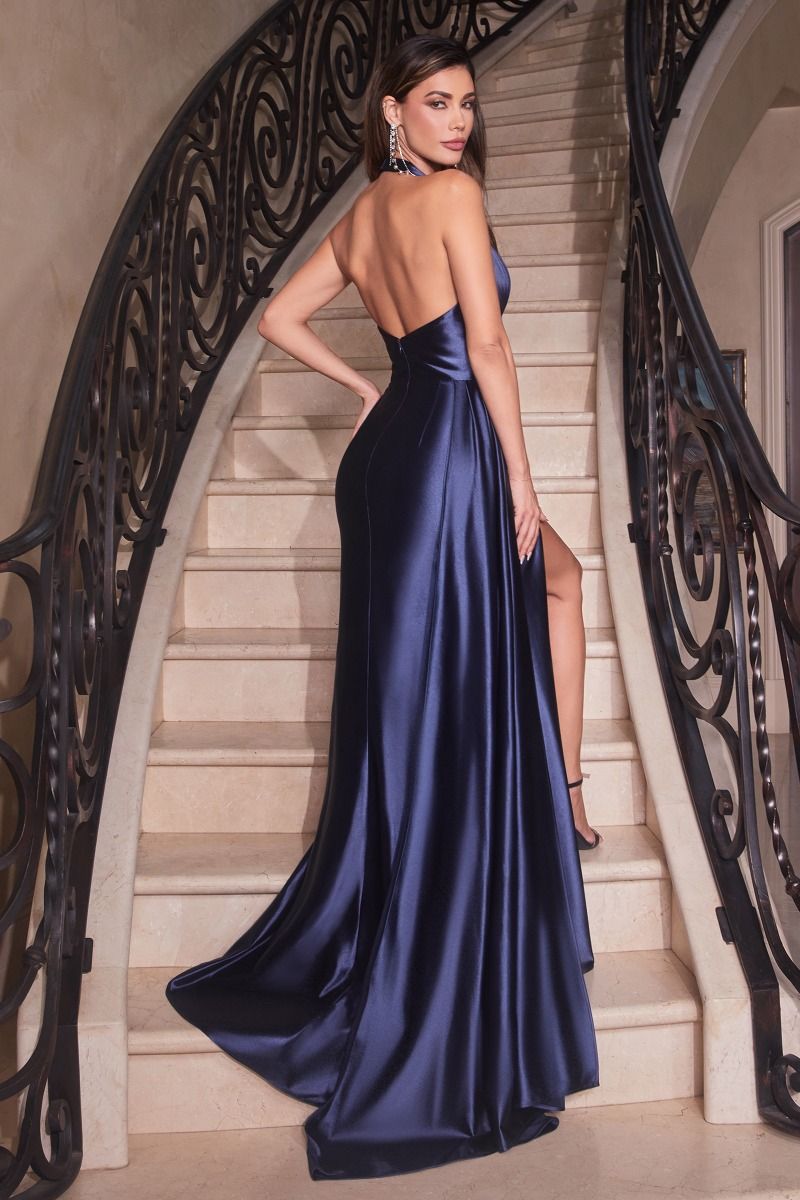 Satin Halter Gown-7