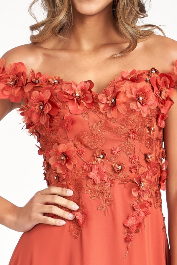 Sublime Off-shoulder Floral Neckline A-line Maxi Dress from Elizabeth K-19