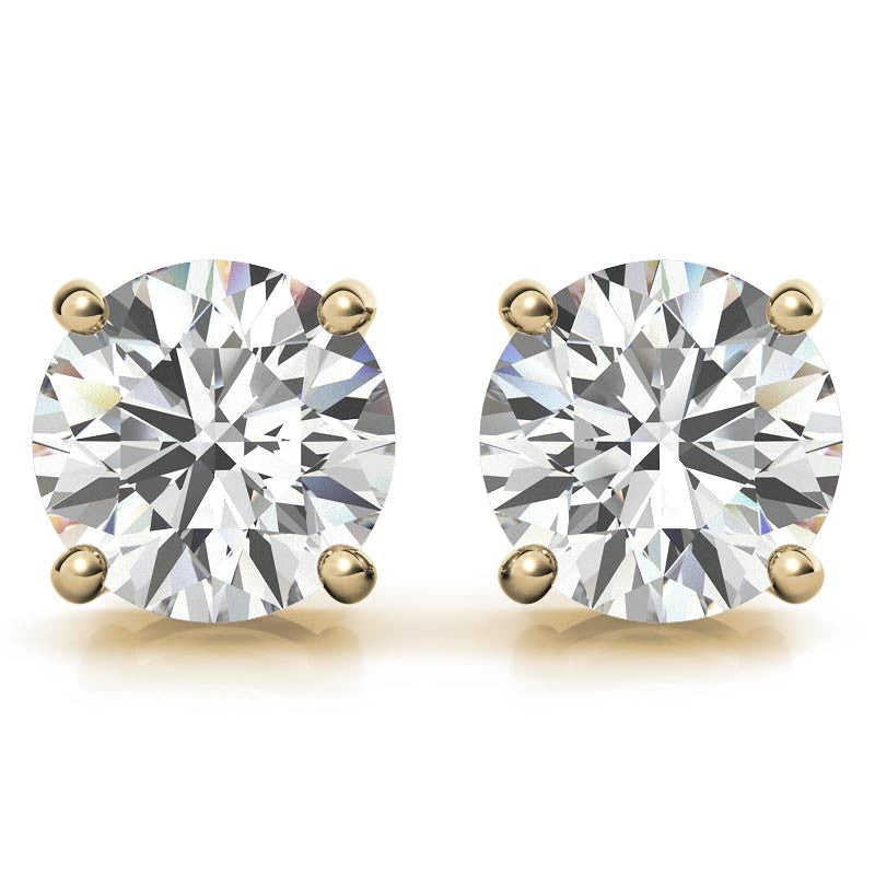 2.00 CTW AGI Certified Lab Grown Diamond (G-VS) Stud Earrings in 14K White or Yellow Gold-4
