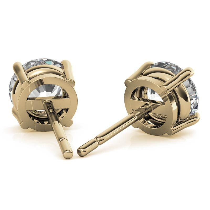 2.00 CTW AGI Certified Lab Grown Diamond (G-VS) Stud Earrings in 14K White or Yellow Gold-3