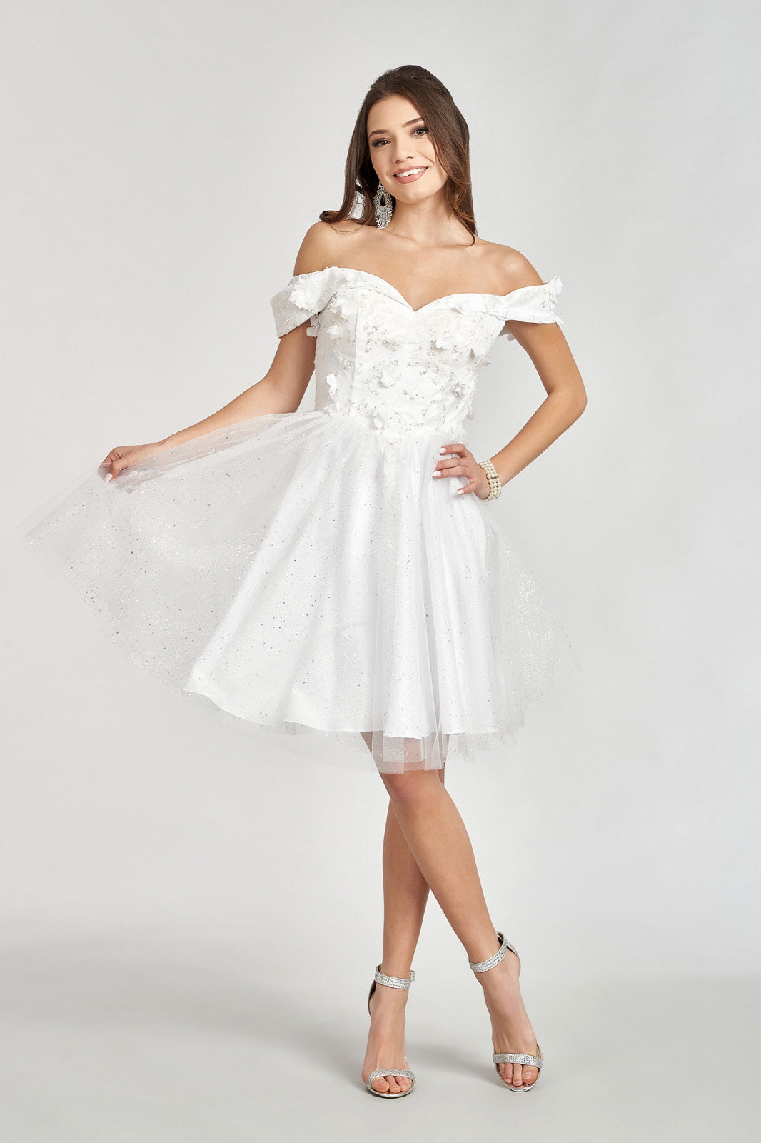 Sweethearted Glitter Mesh Homecoming Dress w/ Corset Back-12