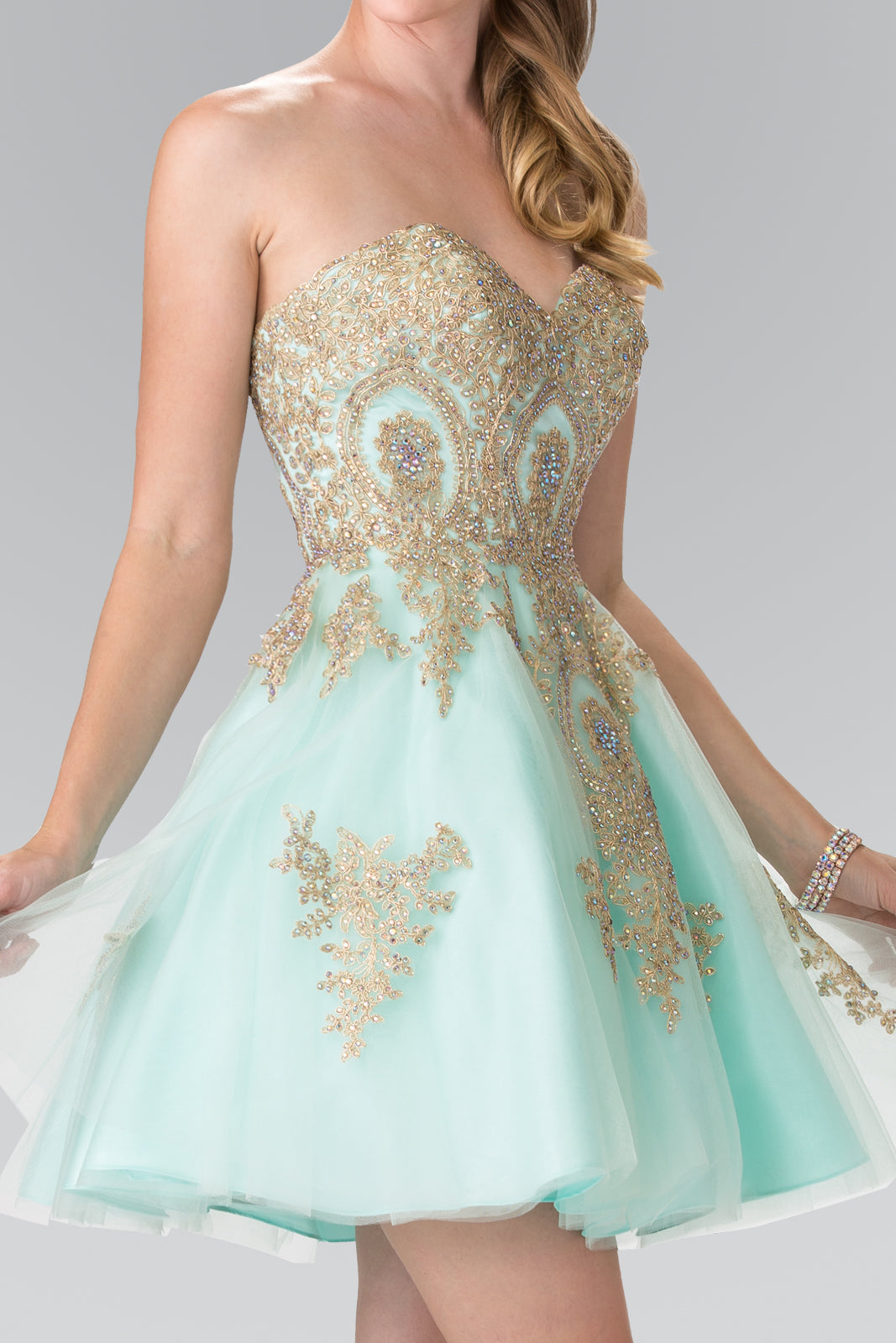 Sweethearted A-line Tulle Short Dress with Corset Back-6