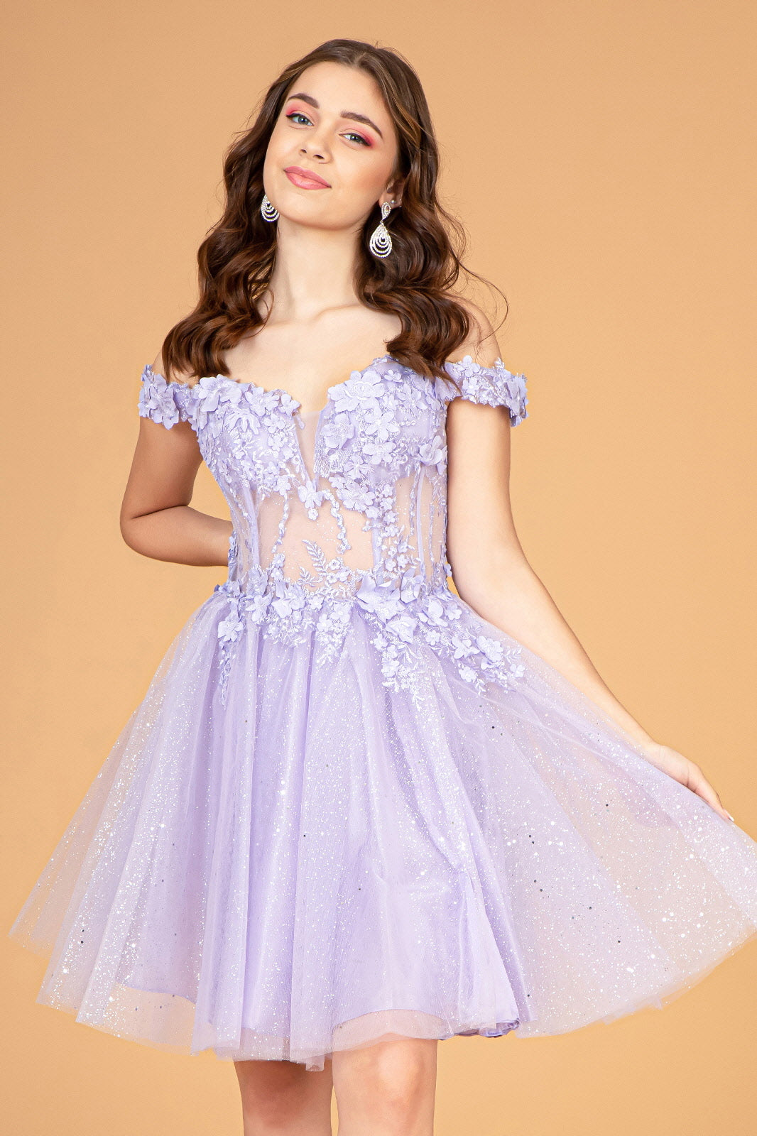 Illusion Sweetheart Mesh Babydoll Short Dress w/ Sheer Bodice-13