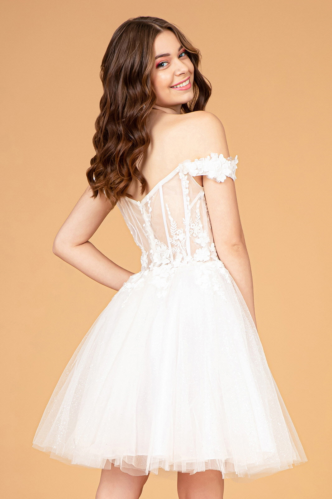 Illusion Sweetheart Mesh Babydoll Short Dress w/ Sheer Bodice-17