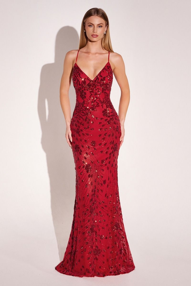 Mermaid Dress With A V-Neckline And Delicate Thin Straps-5