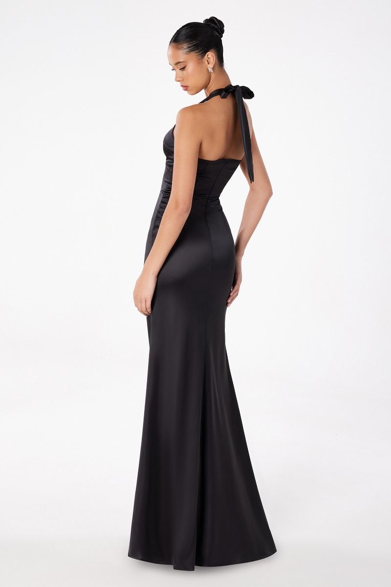 Halter V-neck mermaid dress-1