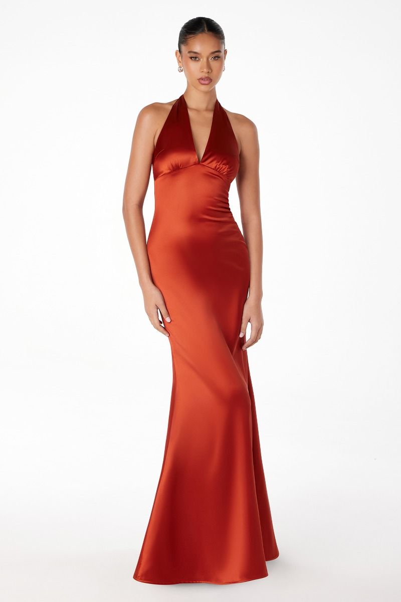 Halter V-neck mermaid dress-6