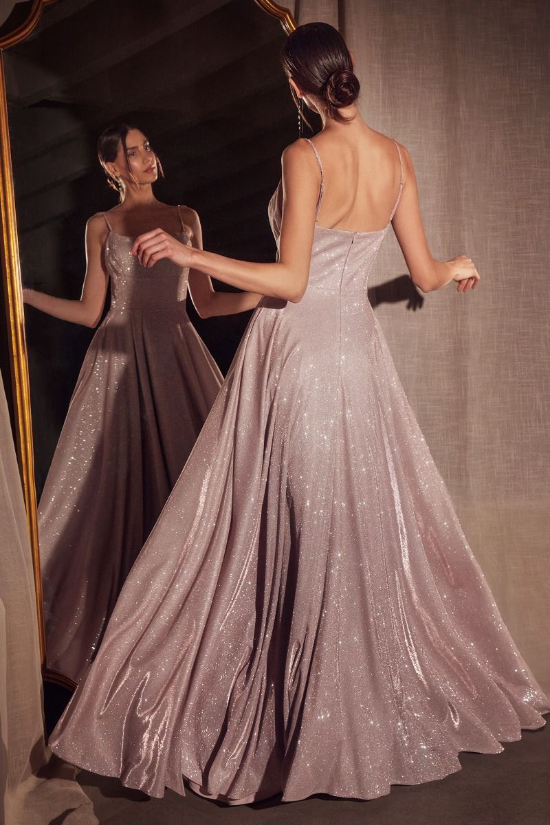 A-line dress with square neckline and thin straps-3