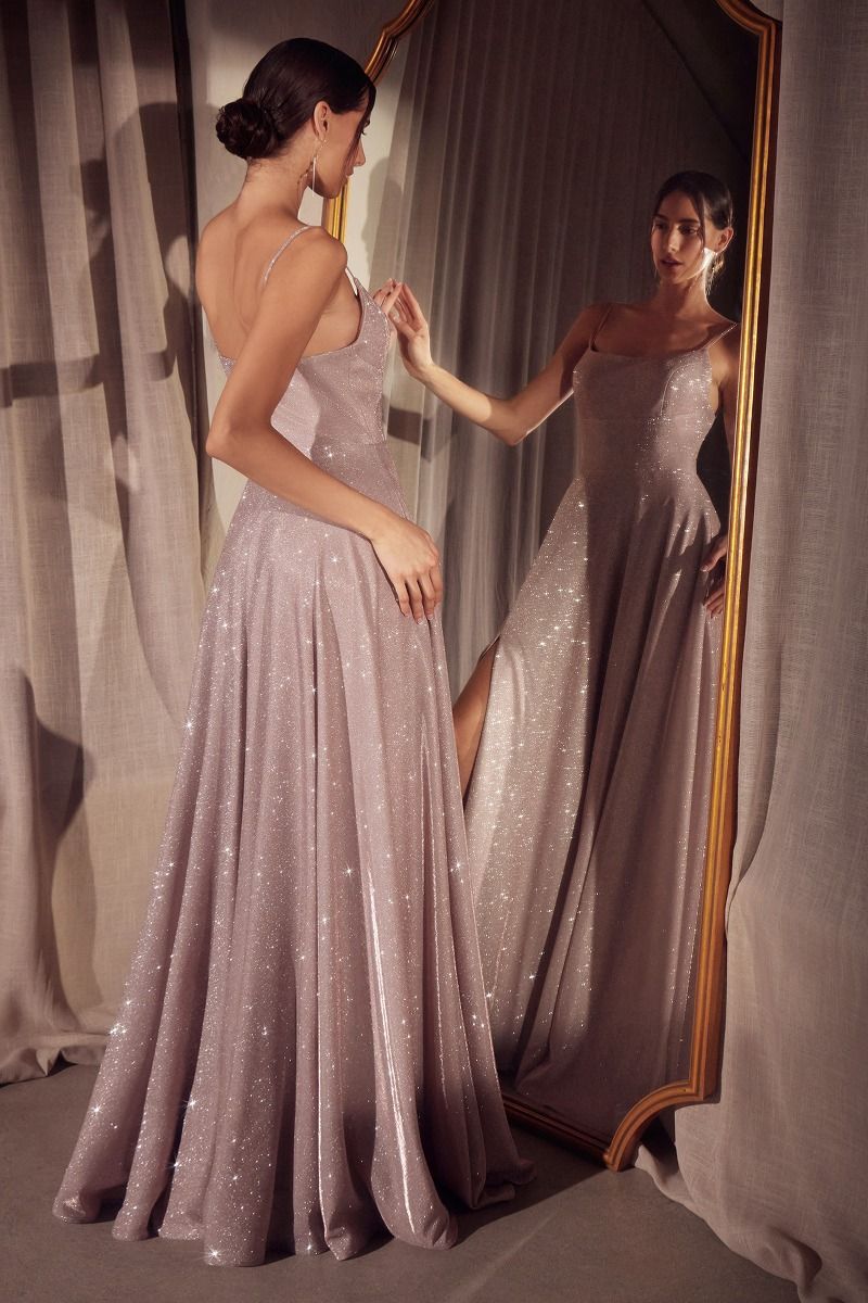 A-line dress with square neckline and thin straps-4