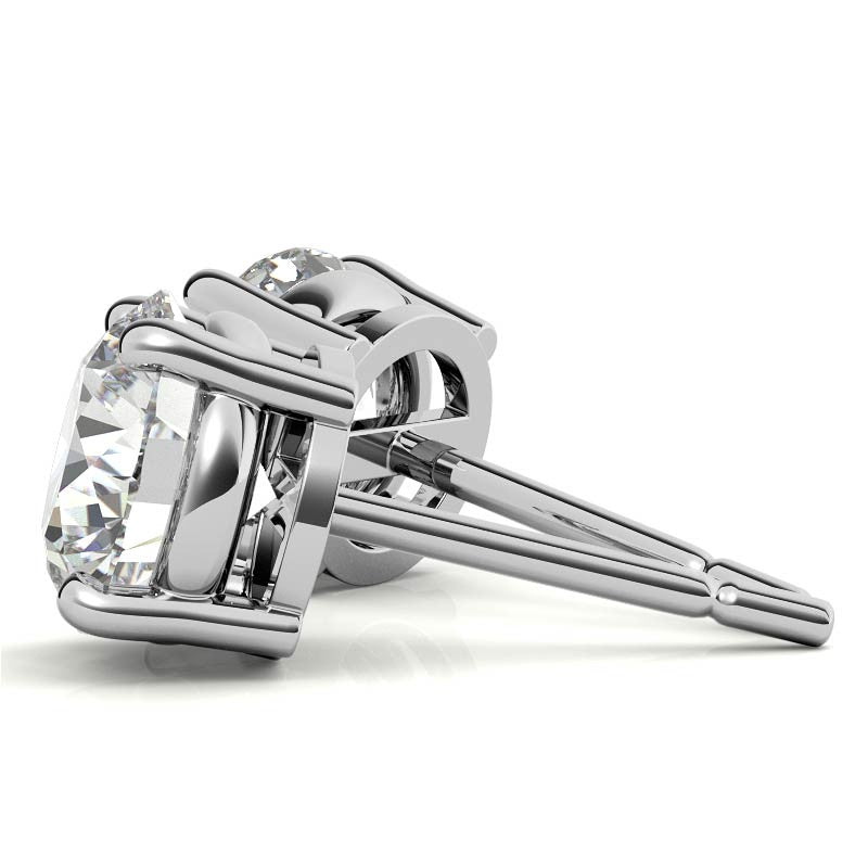 2.00 CTW AGI Certified Lab Grown Diamond (G-VS) Stud Earrings in 14K White or Yellow Gold-2