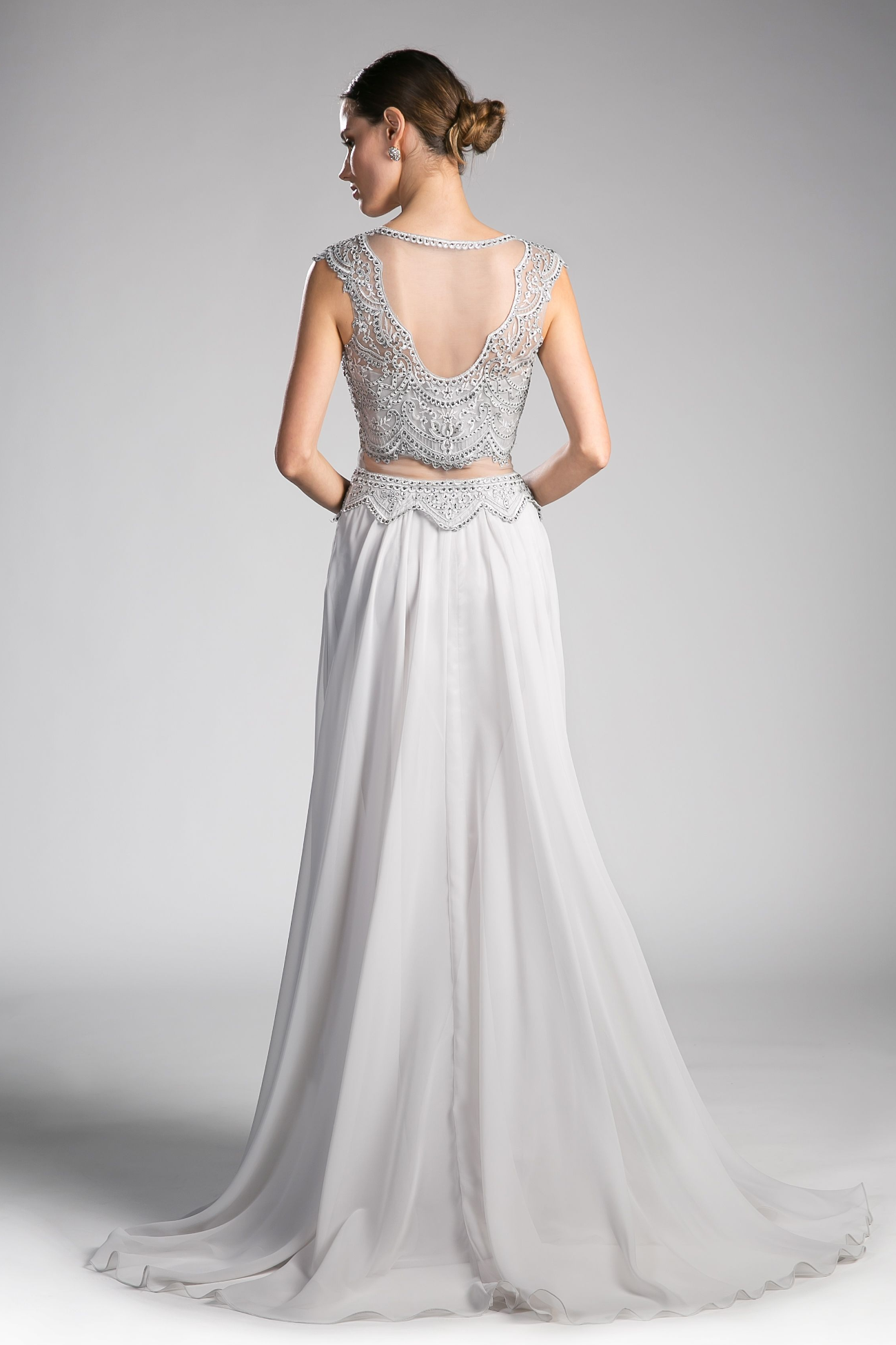 Beaded Lace Chiffon Dress-7