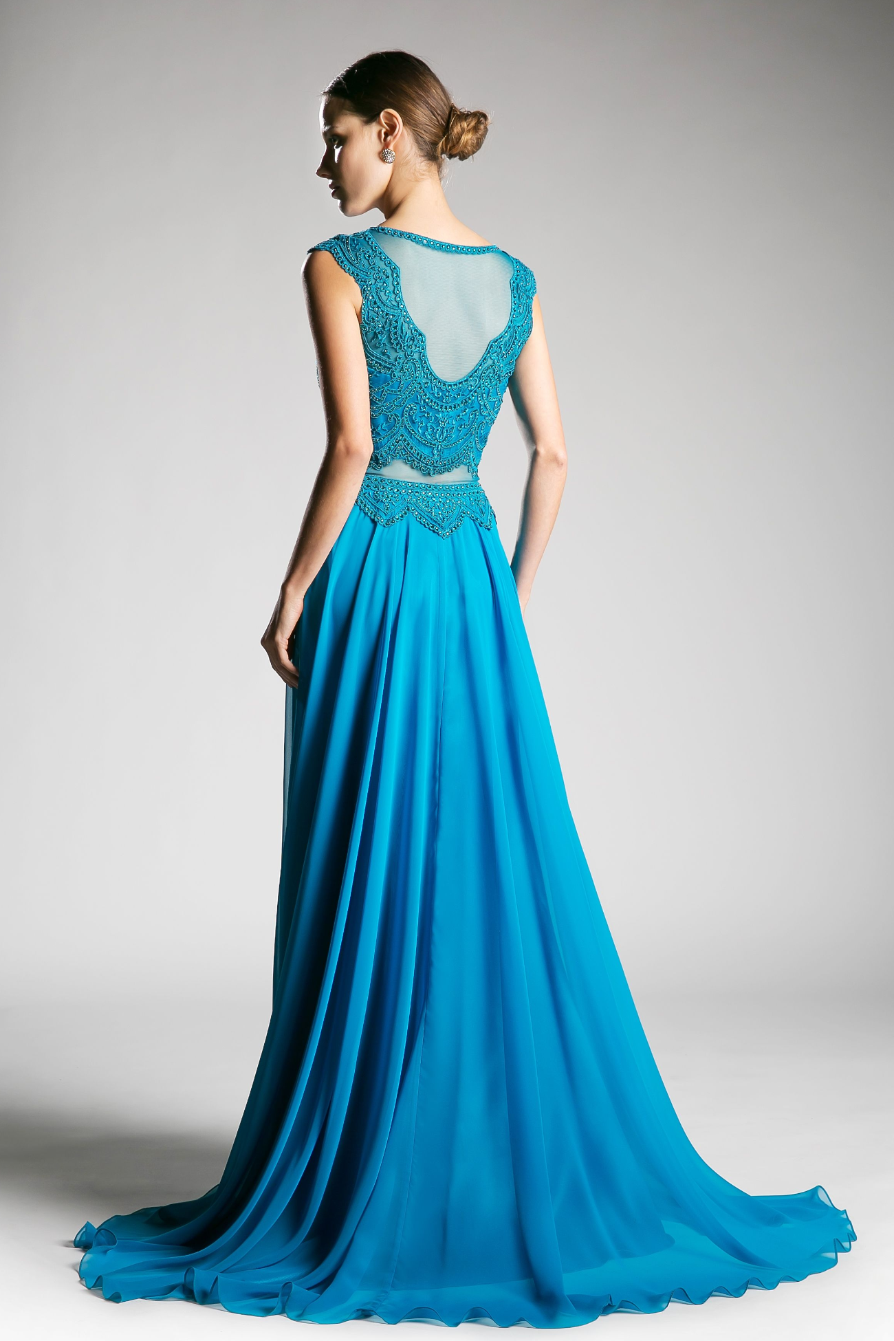 Beaded Lace Chiffon Dress-9