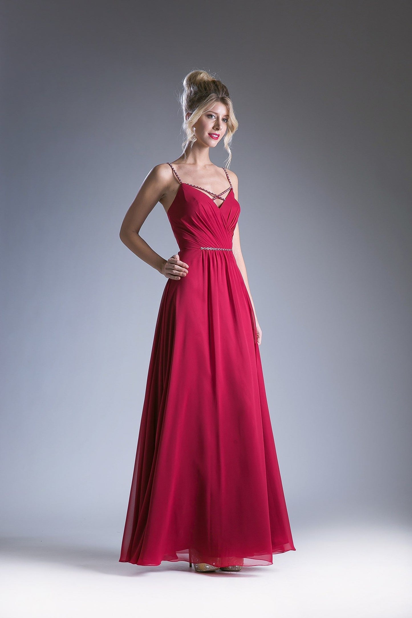 V Neckline With a Beaded Band Dress-8