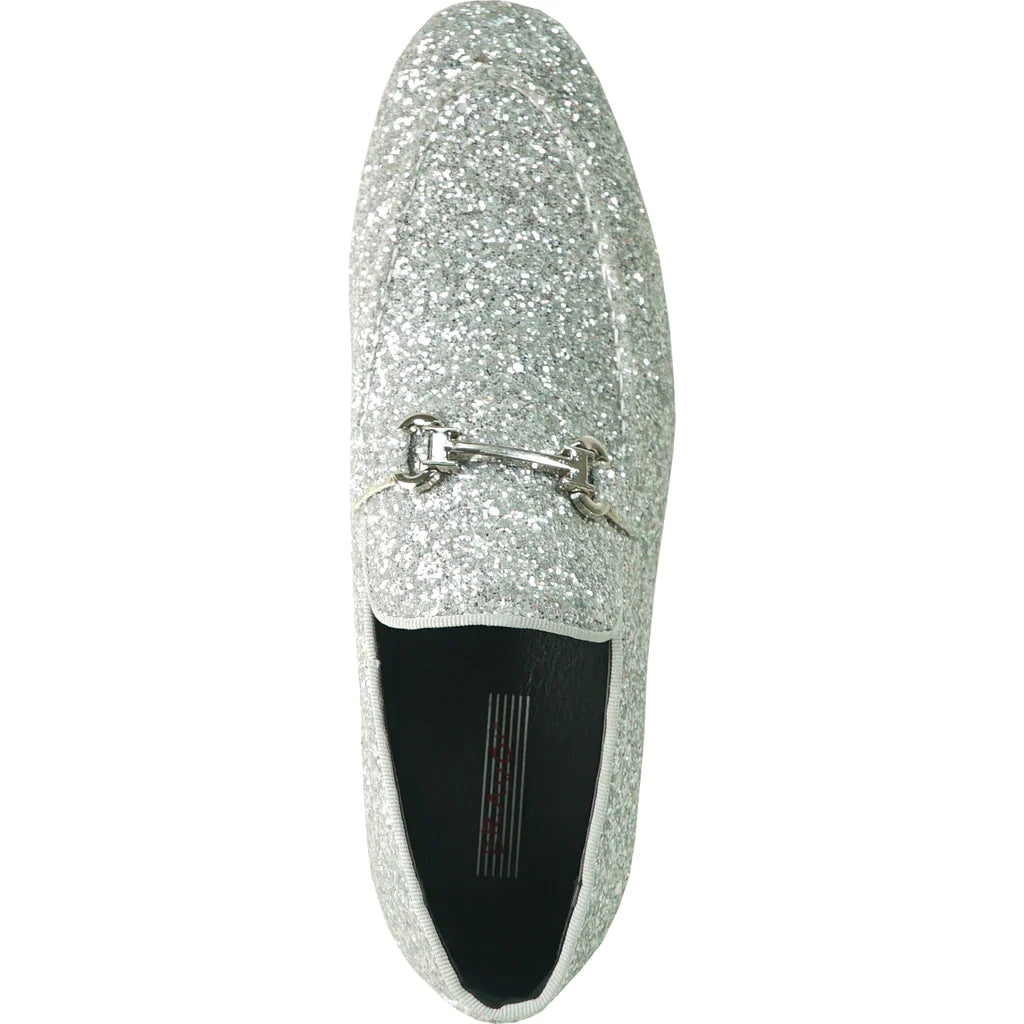 "Bravo" Silver Glitter Tuxedo & Prom Shoes-5