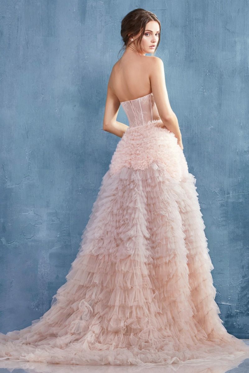 Strapless Ruffled Ombre Eva Ballgown-2