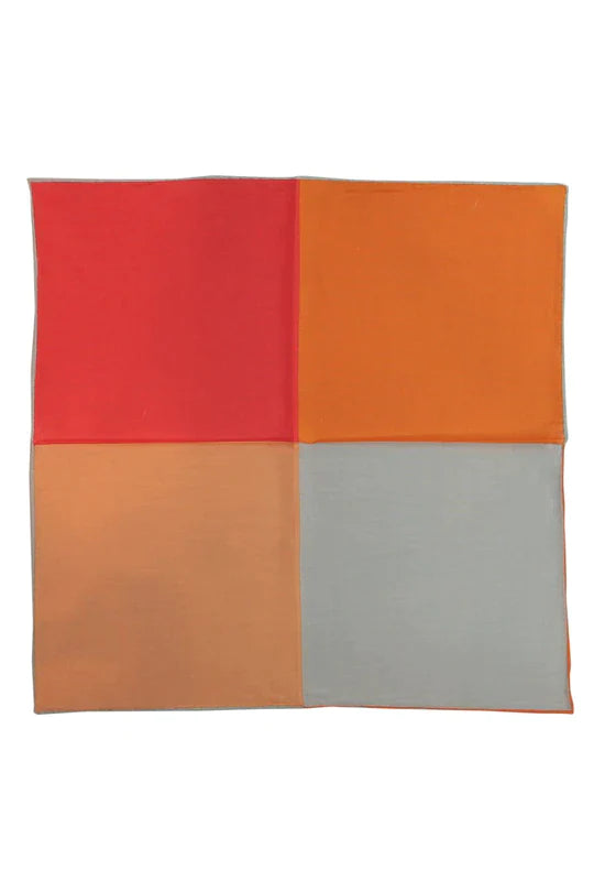 Silk & Cotton Blend Quad Pocket Square-5