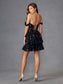 Tulle Sequin A-Line Sheer Bodice Bodice Short Cocktail Dress JTJT920K-3