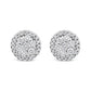 AGS Certified 14K White Gold 1.0 Cttw Brilliant-Cut Diamond Halo-Style Cluster Round Button Stud Earrings (G-H Color, I1-I2 Clarity)-0
