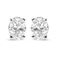 14K White Gold Prong Set Lab Grown Oval Diamond Solitaire Stud Earring (F-G Color, VS1-VS2 Clarity)-0