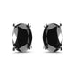 14K White Gold 3.00 Cttw Oval Cut Black Diamond Solitaire Stud Earrings (Black Color, I2-I3 Clarity)-0
