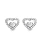 925 Sterling Silver 1/6 Cttw Diamond Open Double Heart Stud Earrings - Choice of Diamond Color-0