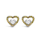 925 Sterling Silver 1/6 Cttw Diamond Open Double Heart Stud Earrings - Choice of Diamond Color-2