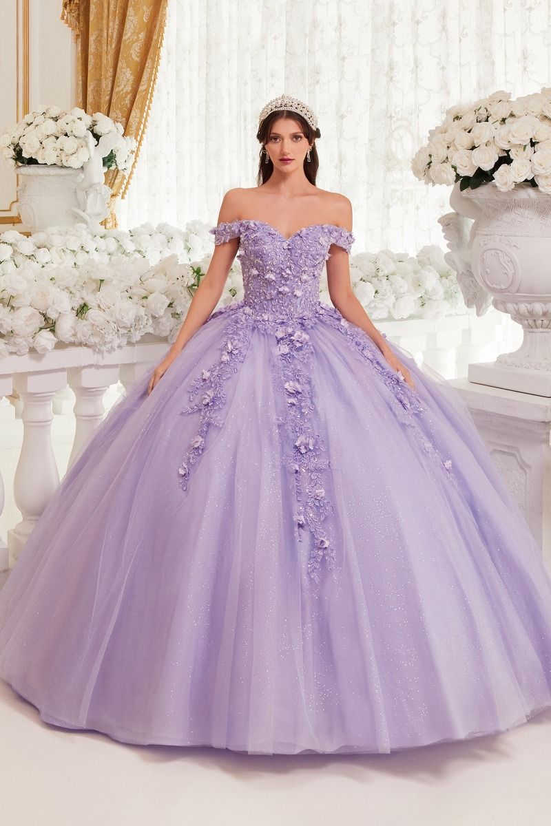 Off The Shoulder Quinceanera Ball Gown-0