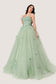 Sage Layered Tulle Ball Gown-1