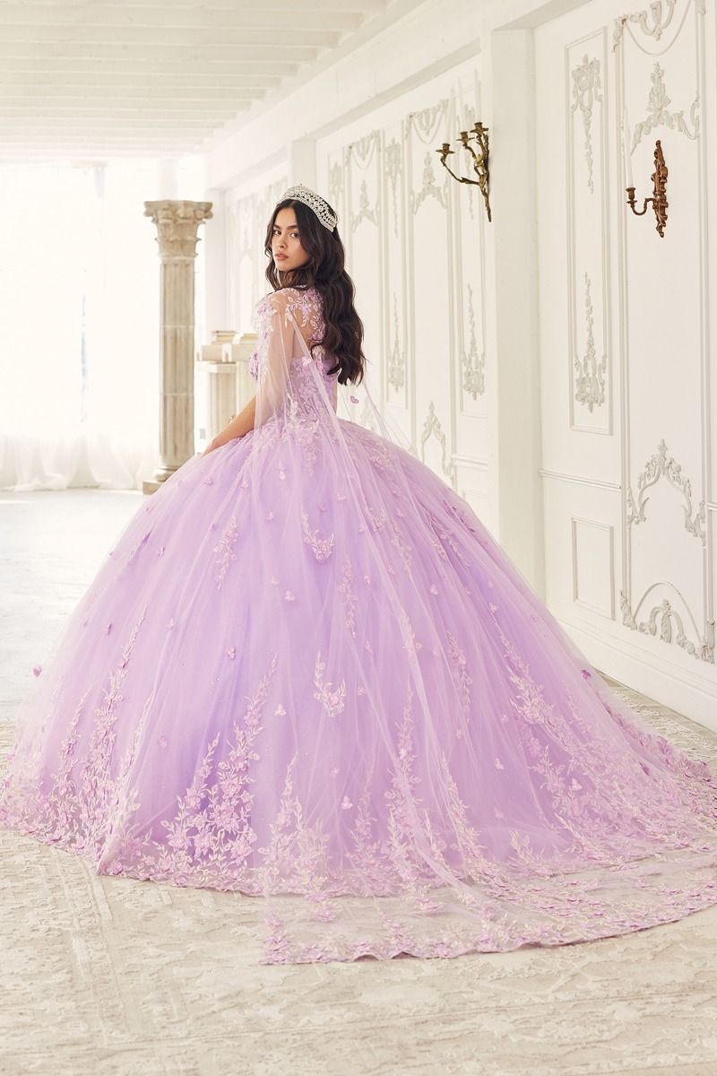 Strapless Quinceanera Ball Gown With Removable Caplet-3