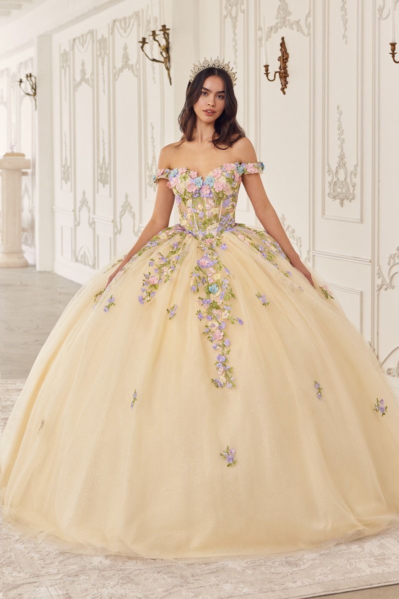 Multi Colored Floral Ball Gown-1