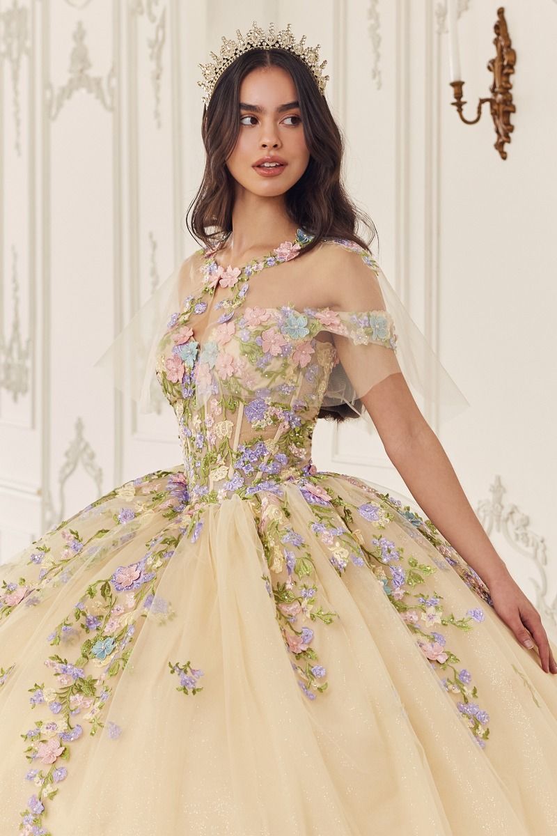 Multi Colored Floral Ball Gown-2