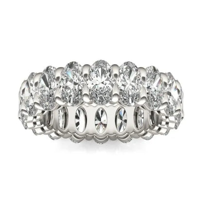 4 CTW Oval Lab Grown Diamond Couture Classic Eternity Ring 14K White Gold (G-VS)-0