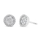 AGS Certified 14K White Gold 1.0 Cttw Brilliant-Cut Diamond Halo-Style Cluster Round Button Stud Earrings (G-H Color, I1-I2 Clarity)-1