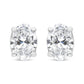 14K White Gold Lab Grown Oval Solitaire Diamond Stud Earrings (F-G Color, VS2-SI1 Clarity)-2