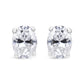 14K White Gold Lab Grown Oval Solitaire Diamond Stud Earrings (F-G Color, VS2-SI1 Clarity)-3