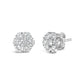 14K White Gold 1 3/4 Cttw Lab Grown Diamond Floral Cluster Composite Stud Earrings (G-H Color, VS2-SI1 Clarity)-1