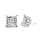 10K White Gold 1 1/4 Cttw Princess Diamond Composite Double Square and Halo Stud Earrings (I-J Color, I1-I2 Clarity)-1