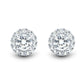 2 CTW AGI Certified Lab Grown Diamond Halo Earrings in 14K White Gold-2