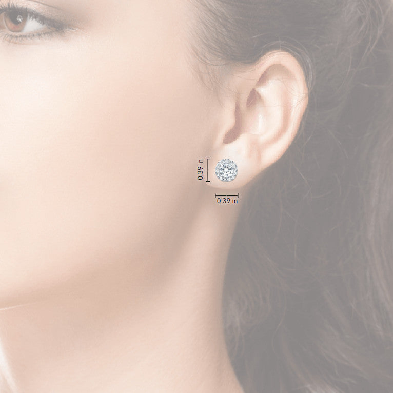 2 CTW AGI Certified Lab Grown Diamond Halo Earrings in 14K White Gold-4