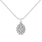 .925 Sterling Silver 1 1/2 Cttw Diamond Oval Cluster Pendant Necklace (I-J Color, I2-I3 Clarity) - 18"-2