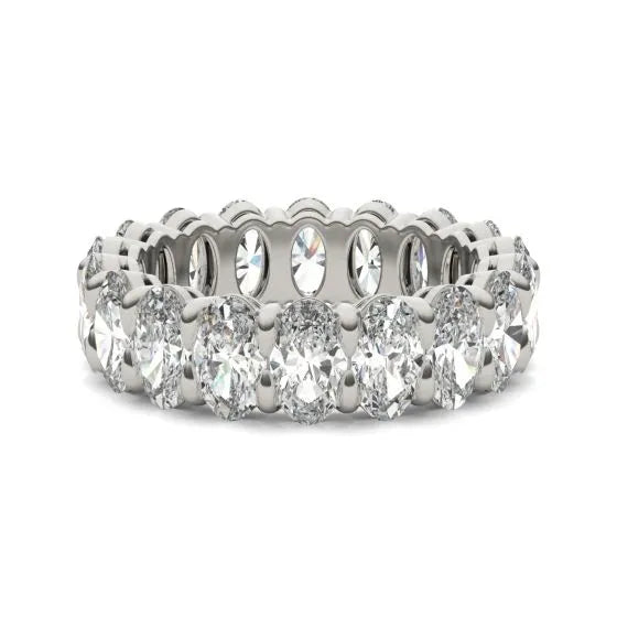4 CTW Oval Lab Grown Diamond Couture Classic Eternity Ring 14K White Gold (G-VS)-3